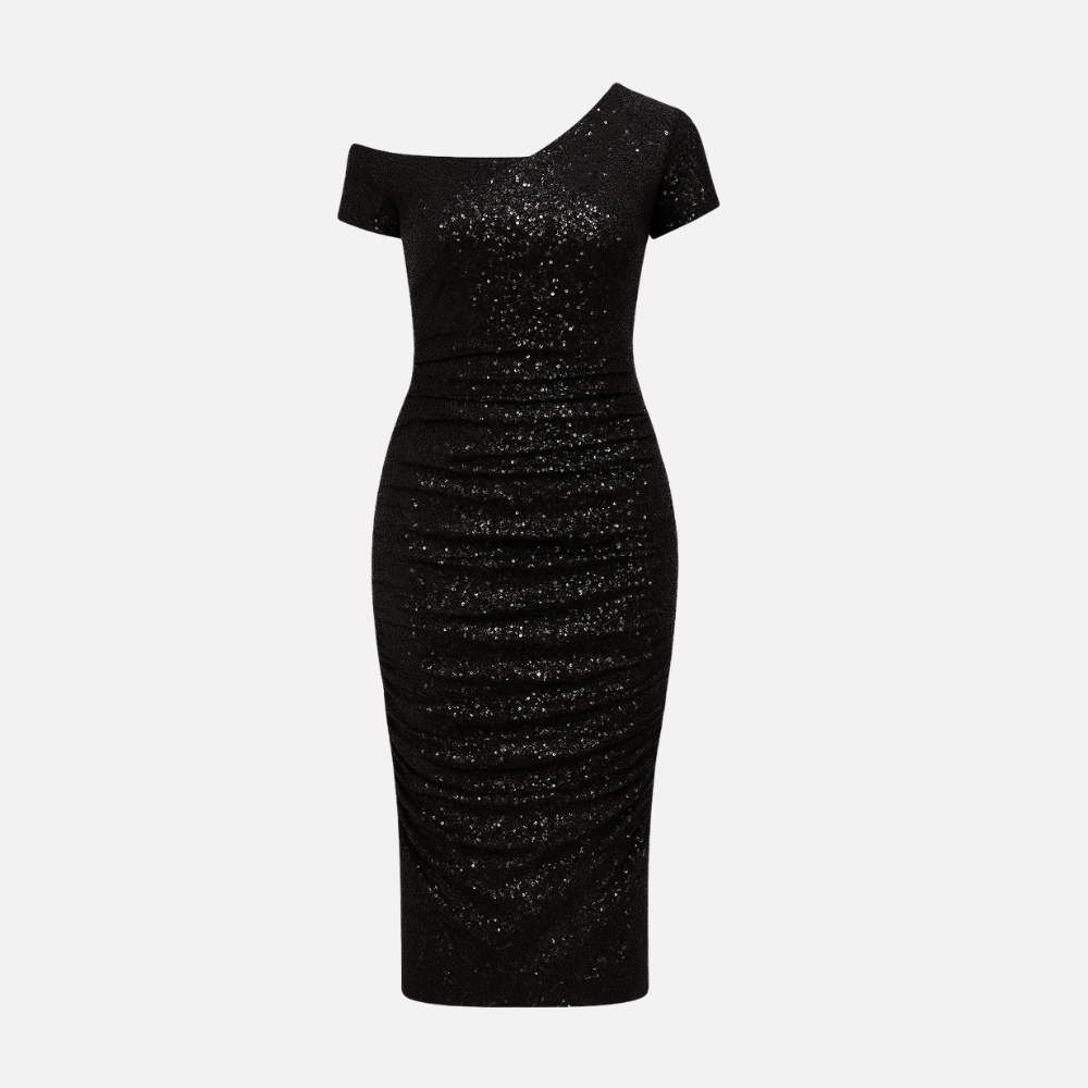 Black Celeste Luxe Glitter Dress