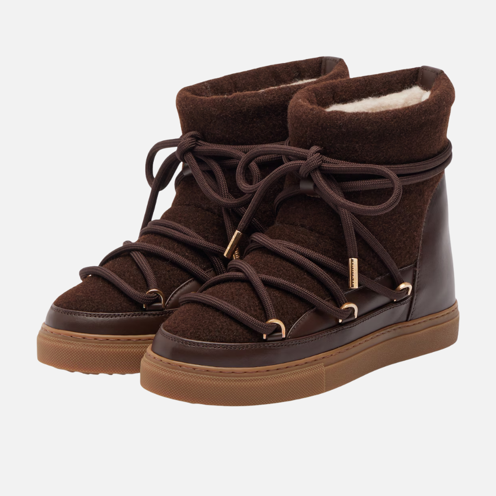 Chocolate Luna Wool Lace Boot